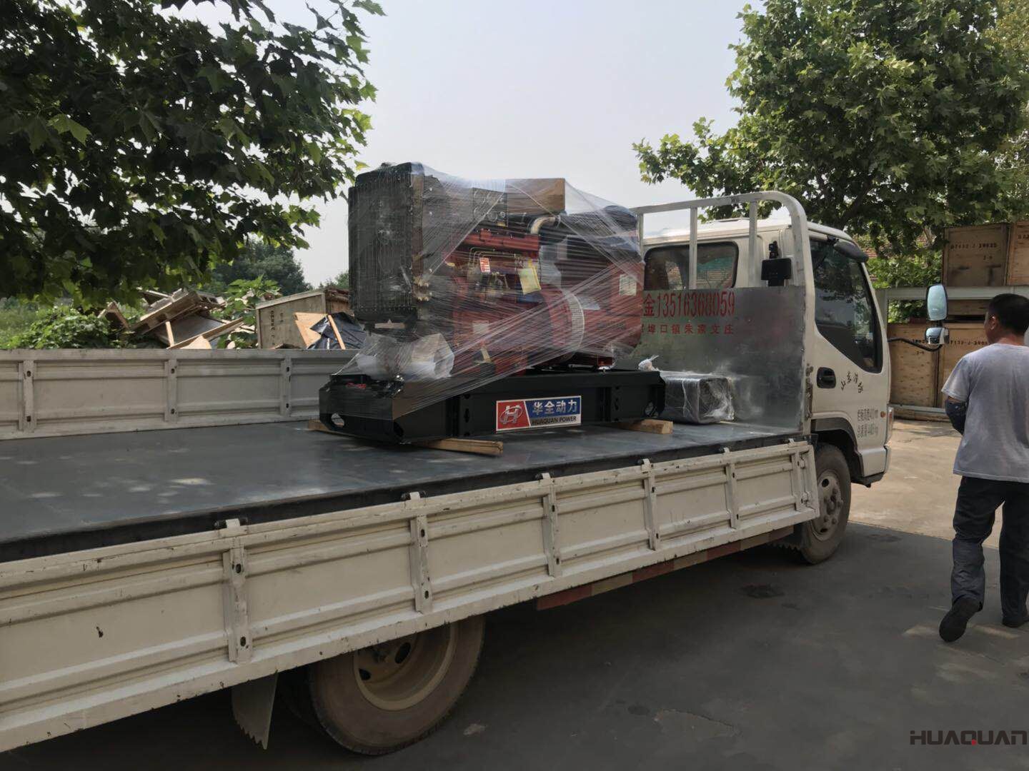 一臺HQ50GF標配柴油發電機組于7月7日從華全發往山東省泰安市